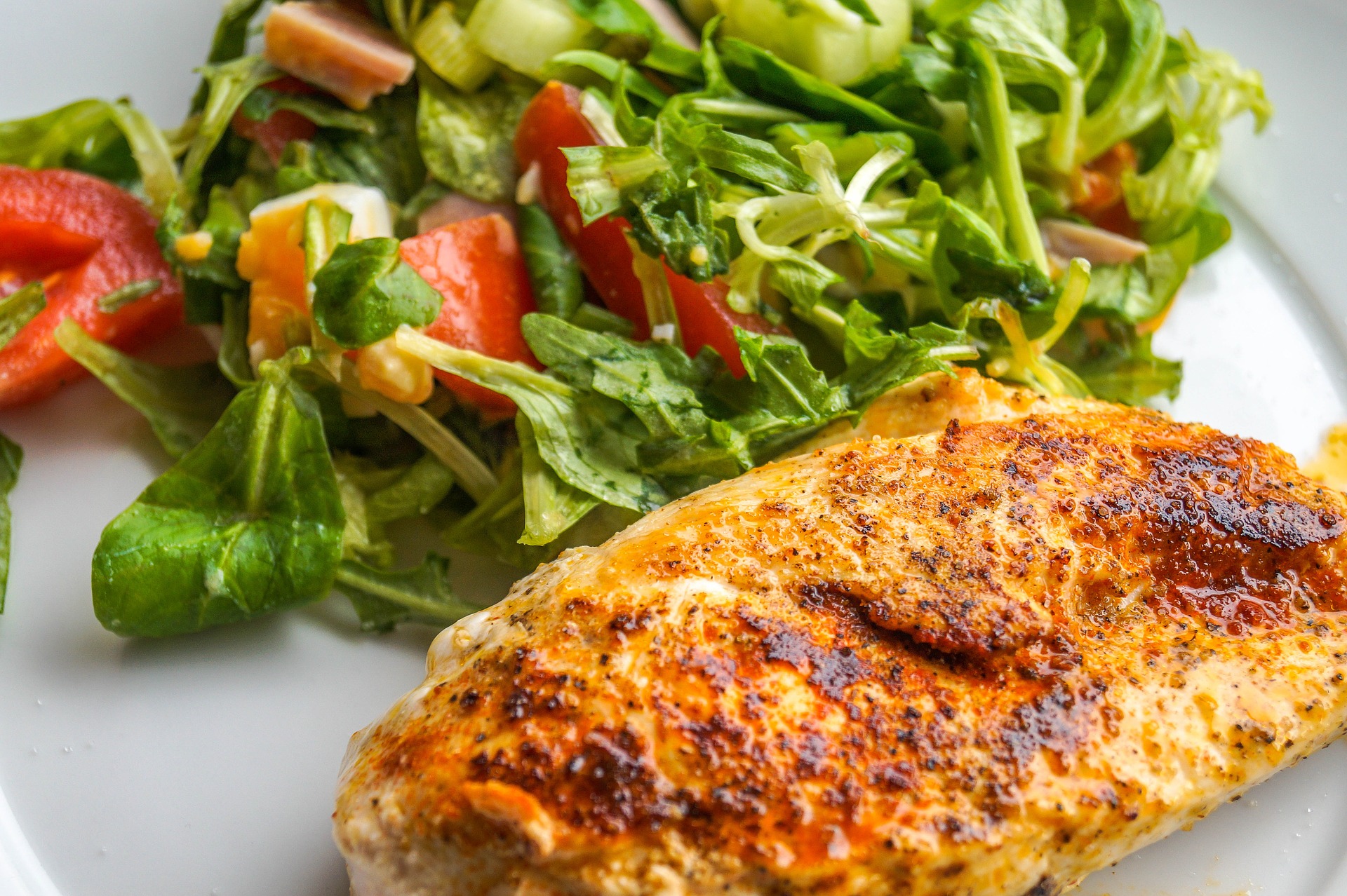 chicken breast fillet with salad