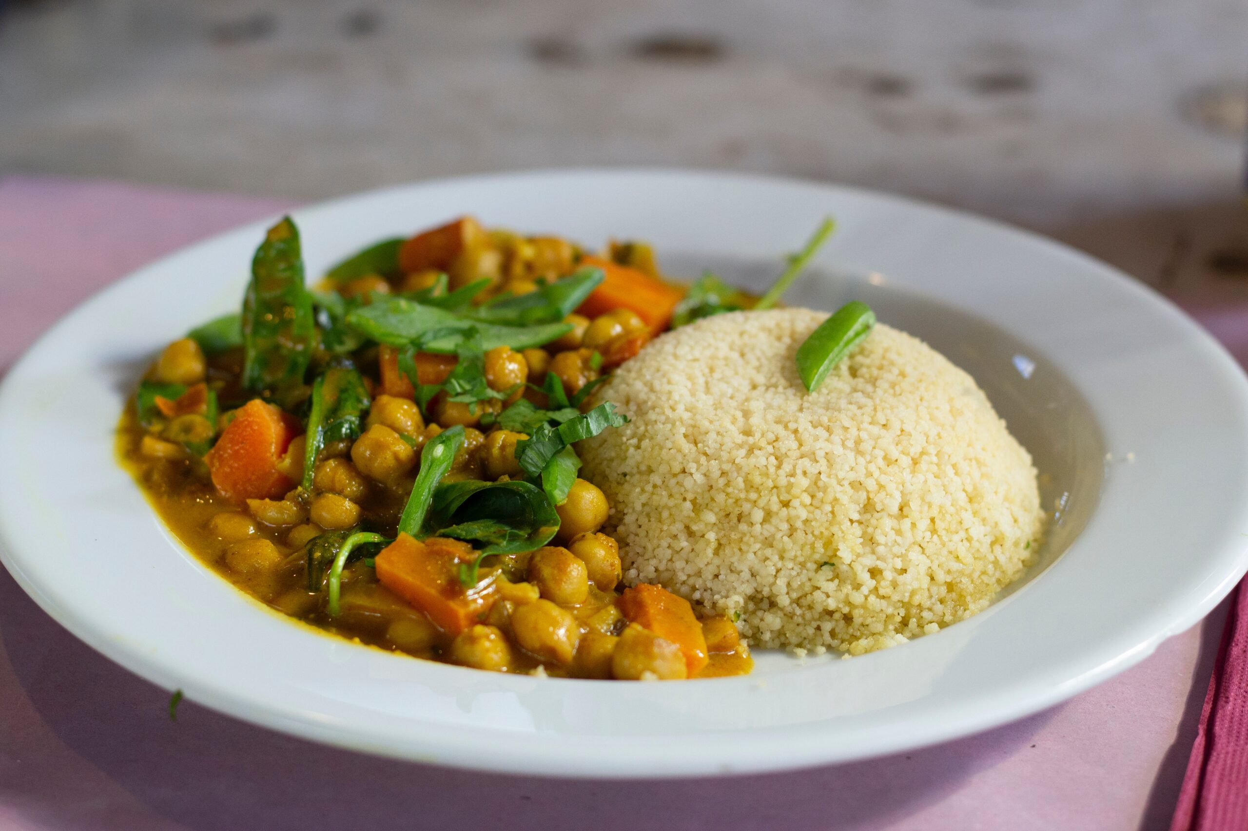 chickpea curry and couscous